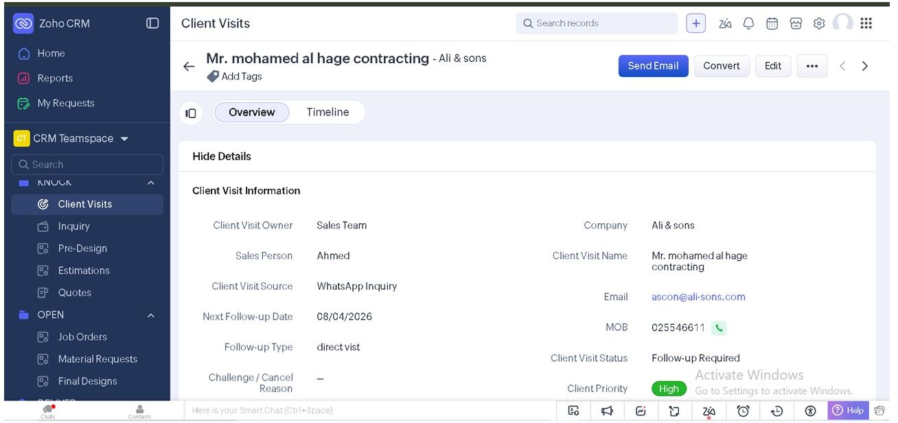 Zoho CRM, Books & Inventory Implementation for Leadergate 1